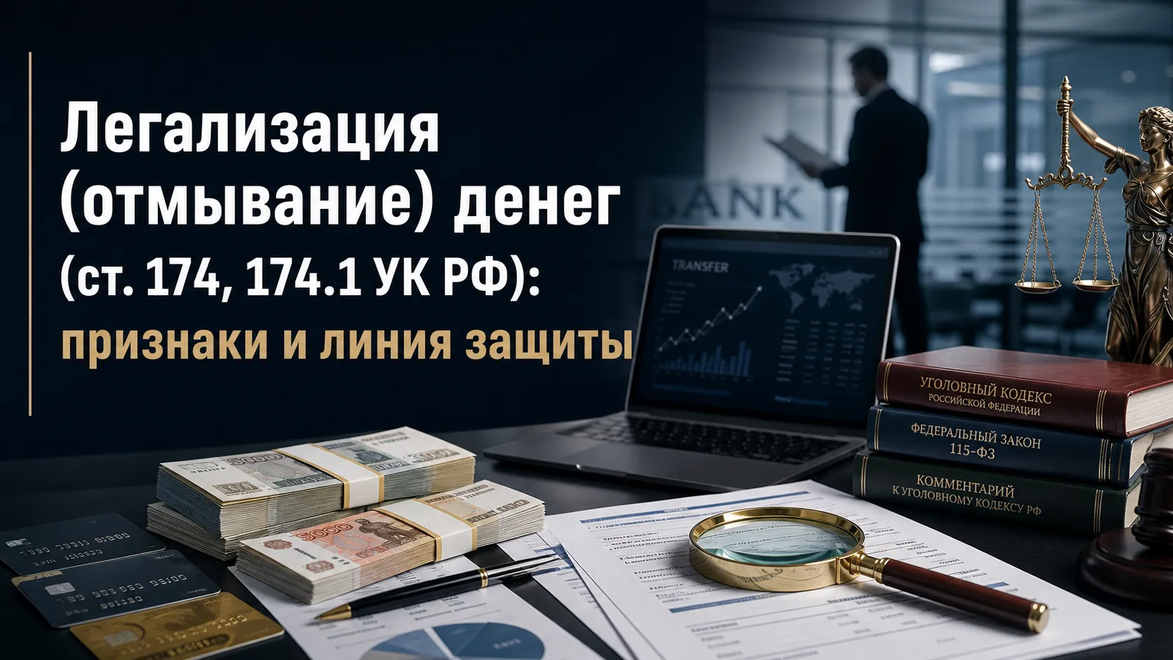 Легализация (отмывание) денег (ст. 174, 174.1 УК РФ): признаки и линия защиты